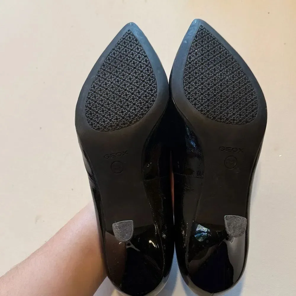 Geox Women's Shiny Black Heels